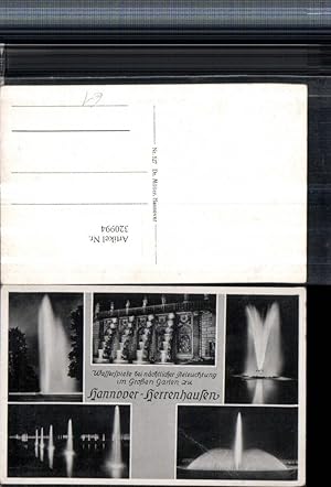 Bild des Verkufers fr 320994,Hannover Herrenhausen Wasserspiele b. Nacht Beleuchtung Fontnen Mehrbildkarte zum Verkauf von Versandhandel Lehenbauer