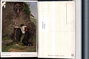 Bild des Verkufers fr 327627,Knstler AK M. Kuglmayr Der Weltkrieg Frau weint Andacht Brief zum Verkauf von Versandhandel Lehenbauer