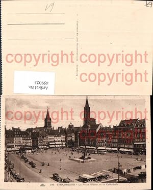 Image du vendeur pour 459025,Elsass Bas-Rhin Straburg Strasbourg La Place Kleber et la Cathedrale mis en vente par Versandhandel Lehenbauer