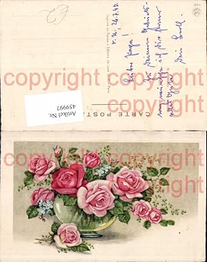 Imagen del vendedor de 459997,Schale Rosa Rosen Vergissmeinnicht Blume Blumen a la venta por Versandhandel Lehenbauer