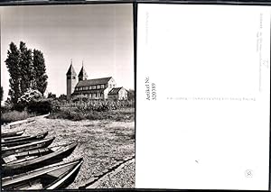 Image du vendeur pour 320389,Bodensee Insel Reichenau Peter u. Paulskirche in Niederzell Kirche Boote mis en vente par Versandhandel Lehenbauer