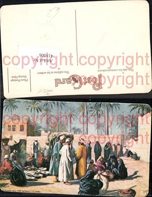 Bild des Verkufers fr 418006,Knstler Ak The Arab Village Market Place Arabische Volkstypen Afrika zum Verkauf von Versandhandel Lehenbauer