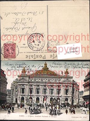 Image du vendeur pour 418527,Paris L Opera Academie Nationale de Musique Oper Kutsche mis en vente par Versandhandel Lehenbauer