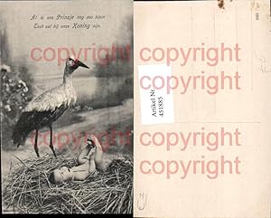 Bild des Verkufers fr 451885,Geburtstag Geburt Taufe Baby Nest Storch zum Verkauf von Versandhandel Lehenbauer