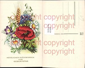 Seller image for 451891,Knstler AK Geburtstag Blumen Mohnblume Weizen for sale by Versandhandel Lehenbauer