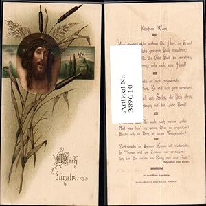 Seller image for 389610,Andachtsbild Heiligenbildchen Jesus Dornenkrone Schilf Fnftes Wort for sale by Versandhandel Lehenbauer