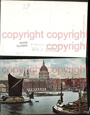 Seller image for 401854,England London St. Pauls Cathedral from the Thames Kirche Boote for sale by Versandhandel Lehenbauer