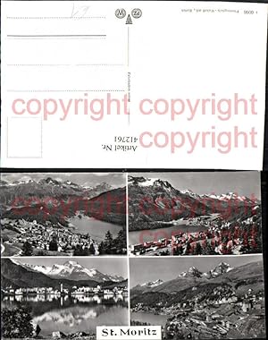 Seller image for 412761,St. Moritz Totale Bergkulisse Mehrbildkarte Kt Graubünden for sale by Versandhandel Lehenbauer