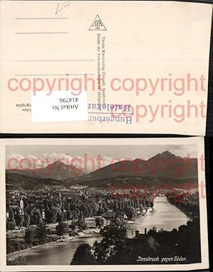 Bild des Verkufers fr 414796,Innsbruck Teilansicht geg. Sden Fluss Bergkulisse zum Verkauf von Versandhandel Lehenbauer