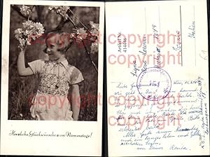 Seller image for 414446,Foto Ak Blondes Mdchen Kind Bltenzweig Baum Namenstag for sale by Versandhandel Lehenbauer