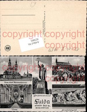 Bild des Verkufers fr 423001,Fulda Bonifatius-Denkmal Dom Kirche Kloster Grab Mehrbildkarte zum Verkauf von Versandhandel Lehenbauer