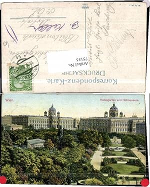 Bild des Verkufers fr 75155,Wien 1 Volksgarten Hofmuseum COLOR 1910 zum Verkauf von Versandhandel Lehenbauer