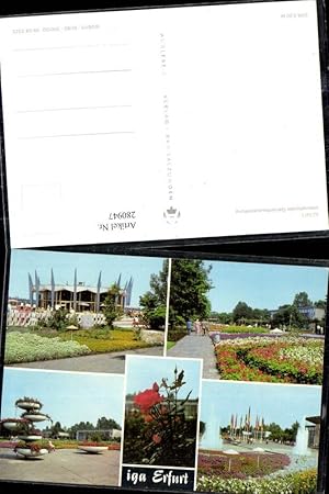 Bild des Verkufers fr 280947,Erfurt Internationale Gartenbauausstellung Blumen Garten Rose Springbrunnen Mehrbildkarte zum Verkauf von Versandhandel Lehenbauer