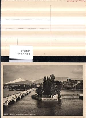 Imagen del vendedor de 2007043,Geneve et le Mont-Blanc Genf Teilansicht Insel Brcke a la venta por Versandhandel Lehenbauer