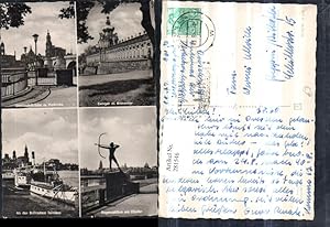 Bild des Verkufers fr 281546,Dresden Zwinger m. Kronentor Bogenschtze Statue Dimitroff-Brcke Kirche Dampfer Mehrbildkarte zum Verkauf von Versandhandel Lehenbauer