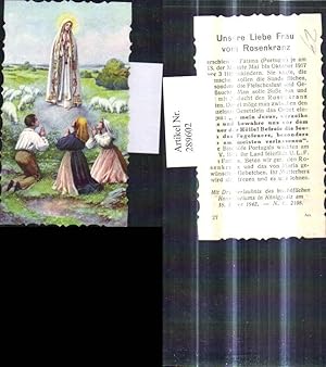 Bild des Verkufers fr 289601,Andachtsbild Heiligenbildchen Fatima m. 3 Hirtenkinder zum Verkauf von Versandhandel Lehenbauer