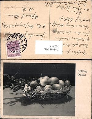 Bild des Verkufers fr 363548,Ostern Korb m. Eier Ostereier Blumen Schlsselblume Palmktzchen zum Verkauf von Versandhandel Lehenbauer