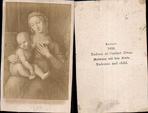 Bild des Verkufers fr 380879,Andachtsbild Heiligenbildchen Karton Rafael Madonna m. Jesuskind zum Verkauf von Versandhandel Lehenbauer