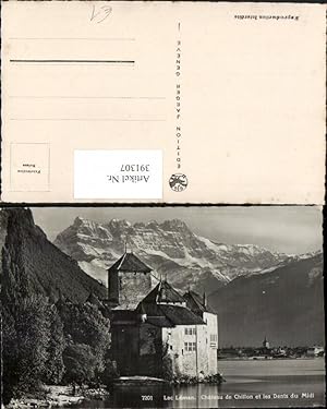 Image du vendeur pour 391307,Lac Leman Chateau de Chillon et les Dents du Midi Schloss b. Veytaux Kt Waadt mis en vente par Versandhandel Lehenbauer