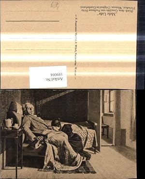 Bild des Verkufers fr 189094,Knstler Ak Prof. Fritz Fleischer Mehr Licht Frau weint Stuhl Sessel Alter Mann zum Verkauf von Versandhandel Lehenbauer