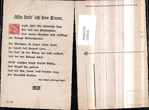 Bild des Verkufers fr 258510,Wo find ich den Einen Text Gedicht von Max Michell Nr. 421 zum Verkauf von Versandhandel Lehenbauer