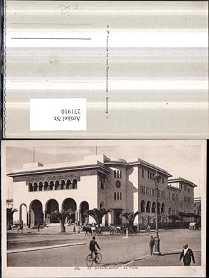 271910,Marokko Casablanca La Poste Postamt Straßenansicht Kutschen
