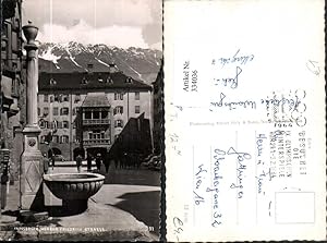 Bild des Verkufers fr 334036,Innsbruck Herzog-Friedrich-Strae Brunnen m. Goldenem Dachl Bergkulisse zum Verkauf von Versandhandel Lehenbauer