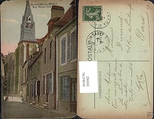 Bild des Verkufers fr 356962,Burgund Yonne St-Julien-du-Sault Rue Notre-Dame Kirche Straenansicht zum Verkauf von Versandhandel Lehenbauer