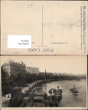 Bild des Verkufers fr 360116,London Thames Embankment Themse Promenade Dampfer Obelisk zum Verkauf von Versandhandel Lehenbauer