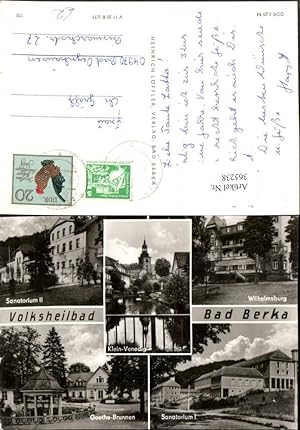 Bild des Verkufers fr 365238,Bad Berka Klein-Venedig Wilhelmsburg Sanatorium Goethe-Brunnen Mehrbildkarte zum Verkauf von Versandhandel Lehenbauer