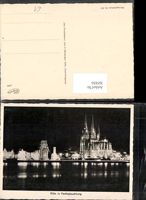 Bild des Verkufers fr 365856,Kln am Rhein Teilansicht Kirche Dom Festbeleuchtung zum Verkauf von Versandhandel Lehenbauer