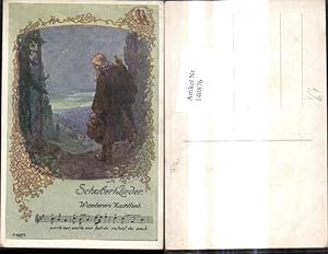 Bild des Verkufers fr 140876,Knstler Ak O. Elsner Schubert Lieder Wanderers Nachtlied Notenzeile zum Verkauf von Versandhandel Lehenbauer