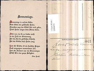 Bild des Verkufers fr 2006673,Gedicht Text Sonnentage von Otto Paust zum Verkauf von Versandhandel Lehenbauer