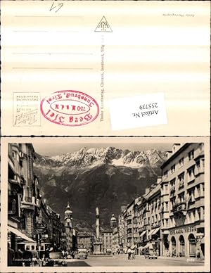 Seller image for 255739,Innsbruck Maria Theresien-Strae Straenansicht Geschfte Annasule Bergkulisse for sale by Versandhandel Lehenbauer