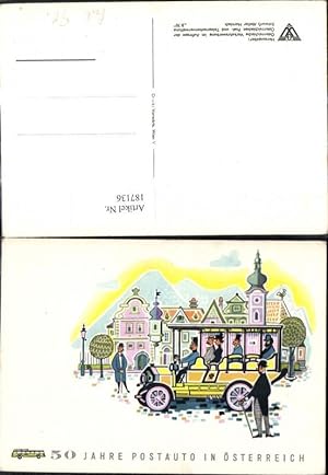 Bild des Verkufers fr 187136,Knstler Ak 50 Jahre Postauto i. sterreich Post Postwesen zum Verkauf von Versandhandel Lehenbauer