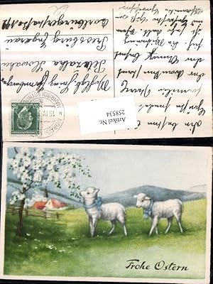 Bild des Verkufers fr 258534,Ostern Schafe Lmmer m. Schleife Landschaft Baumblten zum Verkauf von Versandhandel Lehenbauer