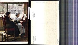 Seller image for 303386,Knstler Ak W. Firle Abendlied Mdchen spielt Klavier Theater Musik pub J. Plichta Praha 321 for sale by Versandhandel Lehenbauer