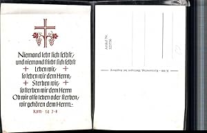 Bild des Verkufers fr 323736,Spruch Zitat Bibel Rmer 14 7-8 Kreuz Trauben zum Verkauf von Versandhandel Lehenbauer