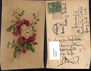 Bild des Verkufers fr 329407,Blumen Weie u. Rote Strauchrosen Rosen Zweige zum Verkauf von Versandhandel Lehenbauer