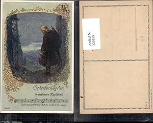 Bild des Verkufers fr 329599,Knstler Ak O. Elsner Schubertlieder Wanderers Nachtlied Liedkarte zum Verkauf von Versandhandel Lehenbauer