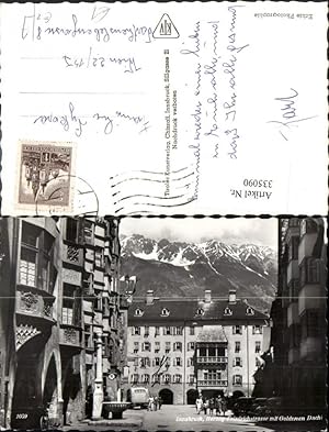 Seller image for 335090,Innsbruck Herzog-Friedrich-Strae m. Goldenen Dachl Brunnen Bergkulisse for sale by Versandhandel Lehenbauer