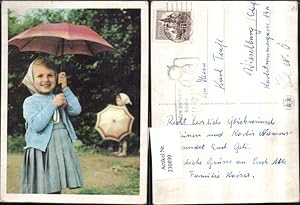 Bild des Verkufers fr 230899,SOS Kinderdorf Mdchen m. Kleid Weste Kopftuch Schirm zum Verkauf von Versandhandel Lehenbauer