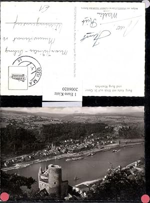 Bild des Verkufers fr 2006020,Burg Katz m. Blick auf St. Goar u. Burg Rheinfels Totale zum Verkauf von Versandhandel Lehenbauer