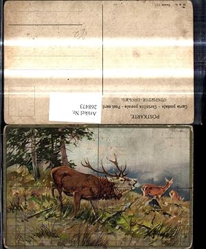 Seller image for 268473,Knstler Ak Rhrender Hirsch Wild Rehe Jagd for sale by Versandhandel Lehenbauer