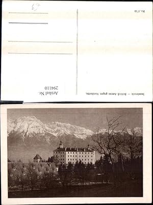 Bild des Verkufers fr 294110,Innsbruck Schloss Amras Ambras geg. Nordkette Bergkulisse zum Verkauf von Versandhandel Lehenbauer