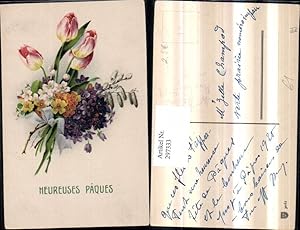 Bild des Verkufers fr 297333,Ostern Blumenstrau Blumen Tulpen Veilchen zum Verkauf von Versandhandel Lehenbauer
