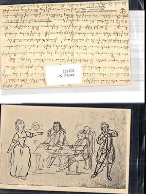 Bild des Verkufers fr 301372,Knstler Ak Handzeichnung Goethe Gerichtsszene Gericht zum Verkauf von Versandhandel Lehenbauer