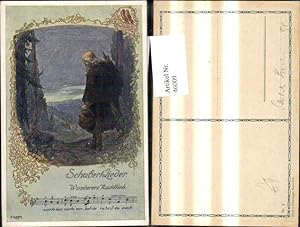 Bild des Verkufers fr 46009,Knstler Ak O. Elsner Schubert Lieder Liedkarte Franz Schubert Notenzeile Wanderers Nachtlied zum Verkauf von Versandhandel Lehenbauer