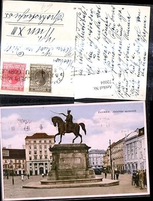 Bild des Verkufers fr 72004,Zagreb Jelacicev spomenik Reiterdenkmal Denkmal zum Verkauf von Versandhandel Lehenbauer