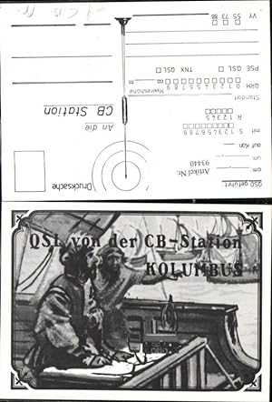 Bild des Verkufers fr 93440,QSL CB Karte Kolumbus Schiff Mnner zum Verkauf von Versandhandel Lehenbauer